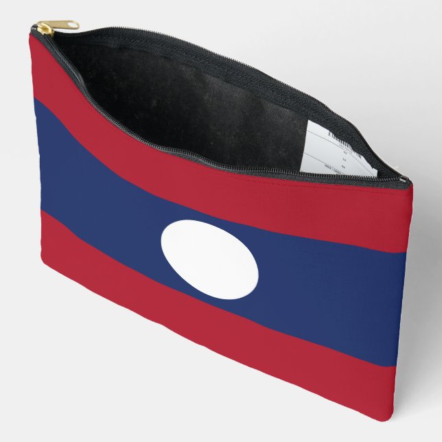 Pochette À Accessoires Drapeau du Laos (Ouvrir)