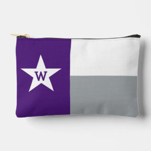 Pochette À Accessoires Drapeau du Texas violet et gris