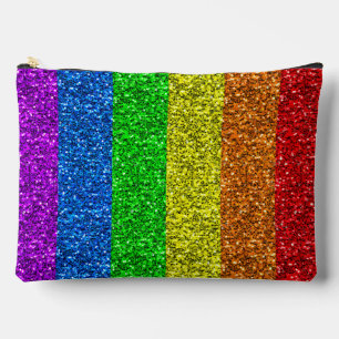 Pochette À Accessoires Drapeau LGBT vibrante parties scintillant arc-en-c