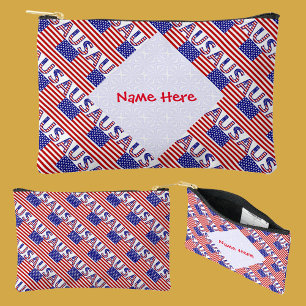 Pochette À Accessoires Drapeau USA Personnalisé