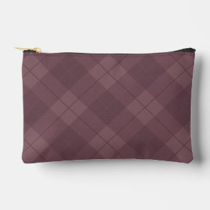 Pochette À Accessoires Dusty Plum Burgundy Plaid Motif