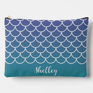 Pochette À Accessoires Échelle de poisson de sirène Turquoise violette