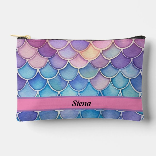 Pochette À Accessoires Echelle de sirène moderne Motif crayon et toilette (Recto)
