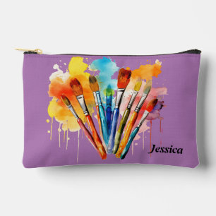 Pochette À Accessoires École de toilette au crayon à thème violet coloré