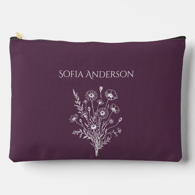 Pochette À Accessoires Élégance fleur sauvage (Recto)