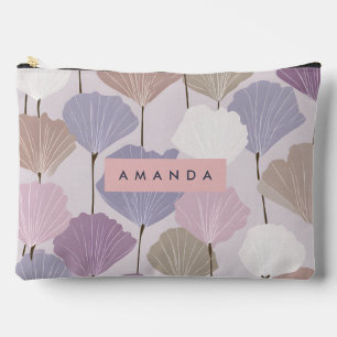 Pochette À Accessoires Elégance florale personnalisée Mauve douce et Lila