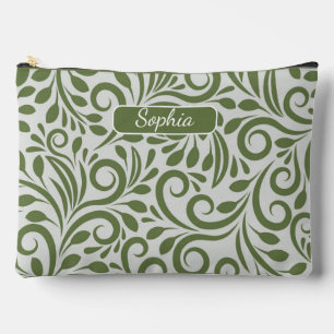Pochette À Accessoires Elégant Art de forme verte bio pour cadeaux