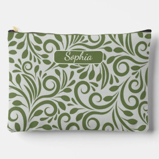 Pochette À Accessoires Elégant Art de forme verte bio pour cadeaux