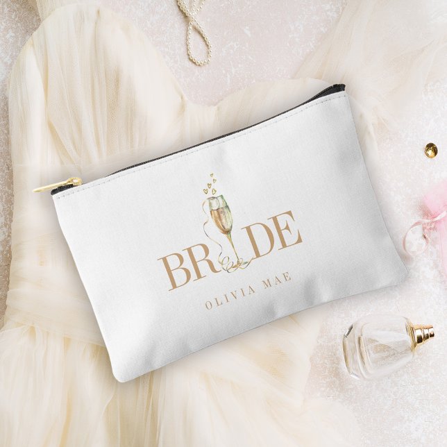 Pochette À Accessoires Élégant Champagne Flute Bride cadeau cosmétique (Créateur téléchargé)