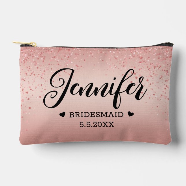 Pochette À Accessoires élégant Demoiselle d'honneur personnalisée paillet (Recto)
