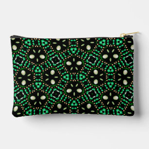 Pochette À Accessoires Élégant Emerald & Pearl Abstrait Dot Art Motif