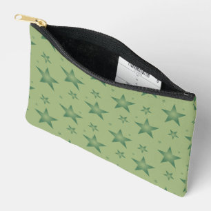 Pochette À Accessoires Élégant et élégant Olive Stars sur Sage Green