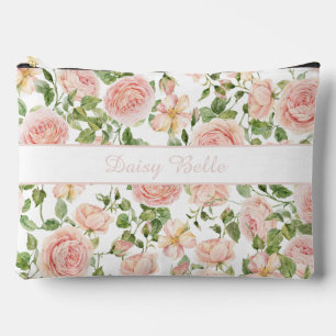 Pochette À Accessoires Élégant Mariage Botanique Rose Fleur Rose