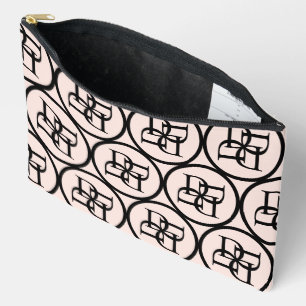 Pochette À Accessoires Élégant Monogramme rose initial fille initiale Lux