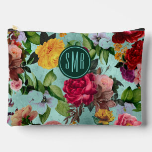 Pochette À Accessoires Élégant motif d'aqua fleurs roses