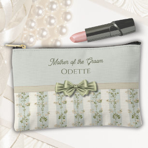 Pochette À Accessoires Élégant Muguet à Rayures Mère du Marié