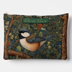 Pochette À Accessoires Élégant oiseau de la forêt rétro 