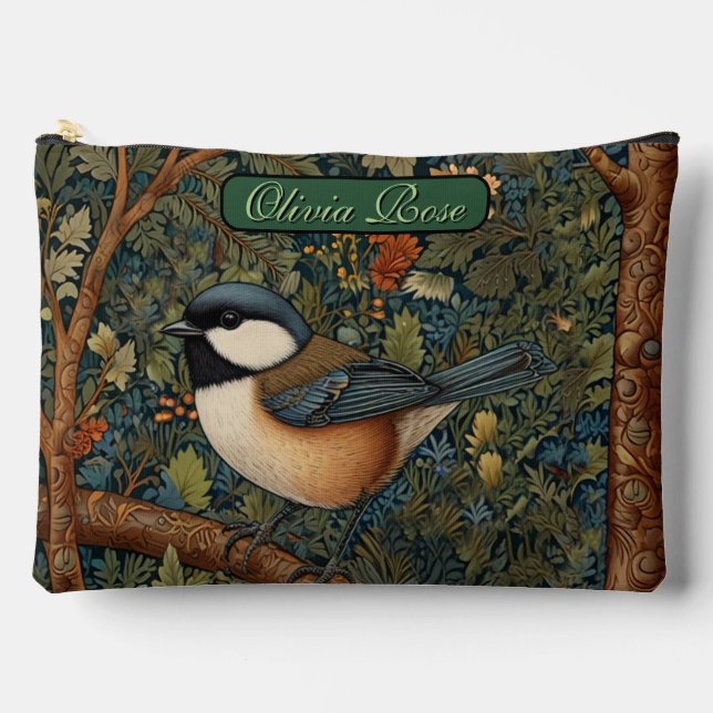 Pochette À Accessoires Elegant retro woodland bird  (Recto)