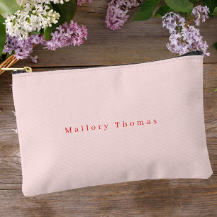 Pochette À Accessoires Élégant rose pâle moderne minimaliste