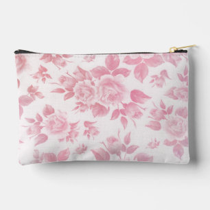 Pochette À Accessoires Élégant vintage rose pâle botanique floral