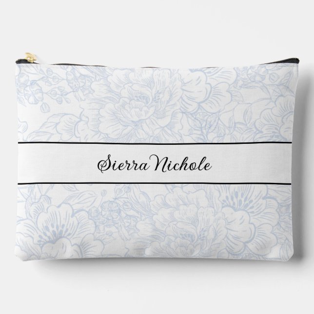 Pochette À Accessoires Élégante domestique Chinoiserie Blue Peony (Recto)