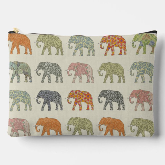 Pochette À Accessoires Eléphant Coloré Animal Motif contemporain (Recto)