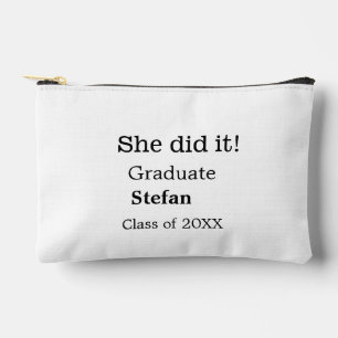 Pochette À Accessoires Elle l'a fait diplômée ajouter nom classe de texte