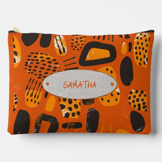 Pochette À Accessoires Ember Glow Abstract: Personalized  Accessory Pouch (Recto)