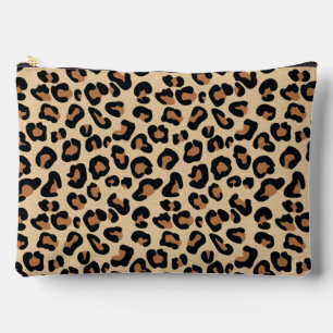 Pochette À Accessoires Empreinte de léopard, Noir, Rouille et Tan