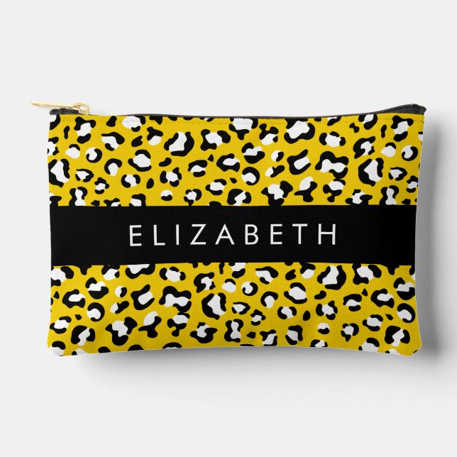 Pochette À Accessoires Empreinte de léopard, Spots, Leopard Jaune, Votre  (Recto)