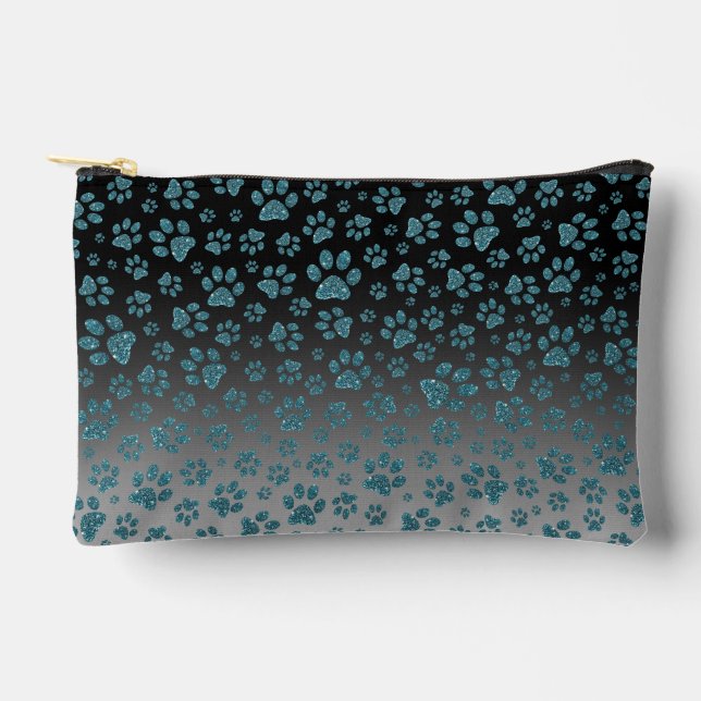 Pochette À Accessoires Empreintes de pattes avec effet de lumière paillet (Recto)