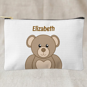 Pochette À Accessoires Enfants ours en peluche mignon ajoutez un nom marr