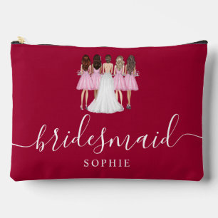 Pochette À Accessoires Épouse rouge cerisier foncé Script moderne