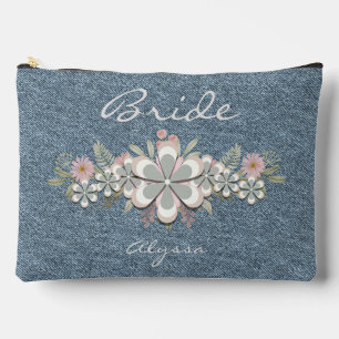 Pochette À Accessoires Épouse verte et blanche de la Fleur des années 70