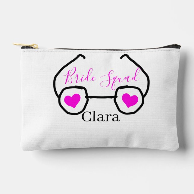 Pochette À Accessoires Équipe de la mariée lunettes de natation rose noir (Recto)