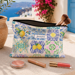 Pochette À Accessoires Été Citrus sicilien Méditerranée azulejo 