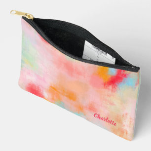 Pochette À Accessoires Étincelle de printemps - Corail rose - Nom ou Mono