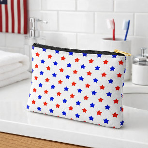 Pochette À Accessoires Étoile moderne rouge et bleue patriotique