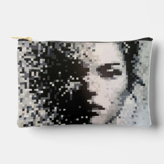 Pochette À Accessoires Evaporation Pixel noir et blanc Portrait d'art