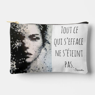 Pochette À Accessoires Évaporation Portrait Pixel Art Noir et Blanc
