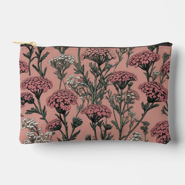 Pochette À Accessoires Eve du désert d'Achillea motif Rose profond (Recto)