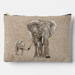 Pochette À Accessoires Famille Eléphante tourbillonnant