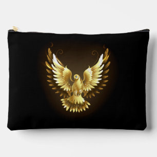Pochette À Accessoires Faux Gold Foil Peace Dove en noir