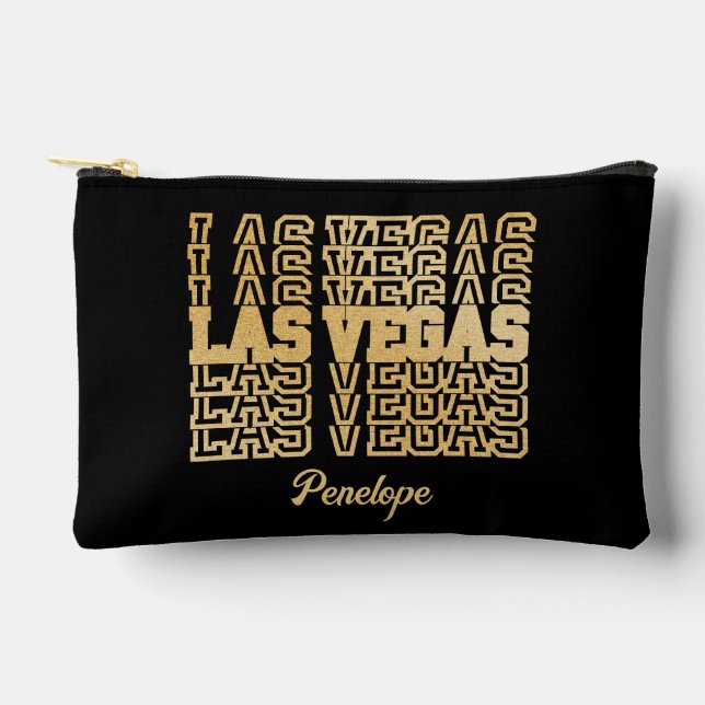 Pochette À Accessoires Favor de Bachelorette Las Vegas Luxueux Or (Recto)