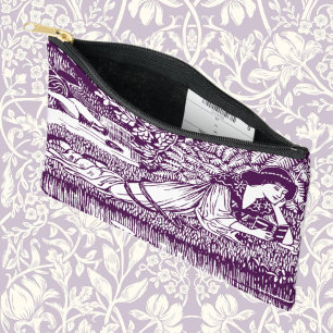 Pochette À Accessoires Femme Vintage lisant au bord d'un étang Violet Lit