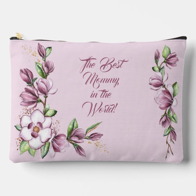Pochette À Accessoires Fête des Mères Fleurs de Magnolia Aquarelle (Recto)