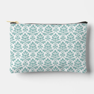 Pochette À Accessoires Feuille Damask Motif Turquoise