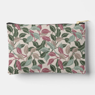 Pochette À Accessoires Feuilles Botaniques Sauge Rosé Neutre Élégant