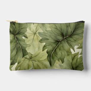 Pochette À Accessoires Feuilles de botanique verte à l'aquarelle 