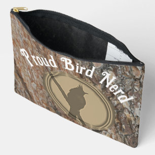 Pochette À Accessoires Fier Bird Nerd Silhouette Rustique Birder extérieu